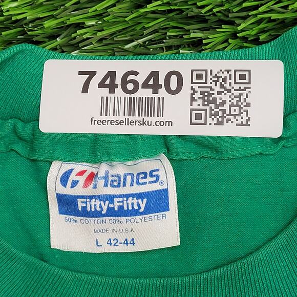 Vintage 80s Irish Shirt Large 22x26 Green - Picture 6 of 13